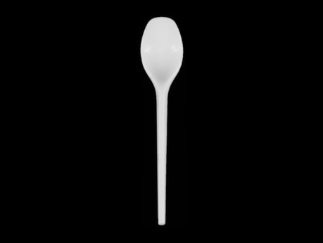 Coffee Spoon, PS, 125 mm, White / Transparent